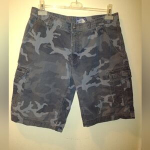 The North Face Cargo Shorts Men's 34 Cargo Ripstop Gray Camouflage 11.5" Inseam